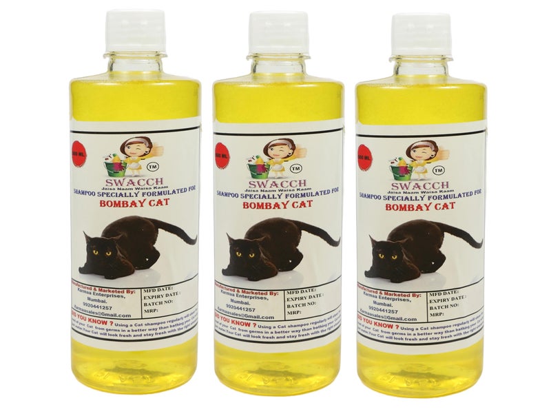 SWACCH Shampoo Specially FORMULATED for Bombay CAT (500ML) (Pack of 3) Lemon - Image 2