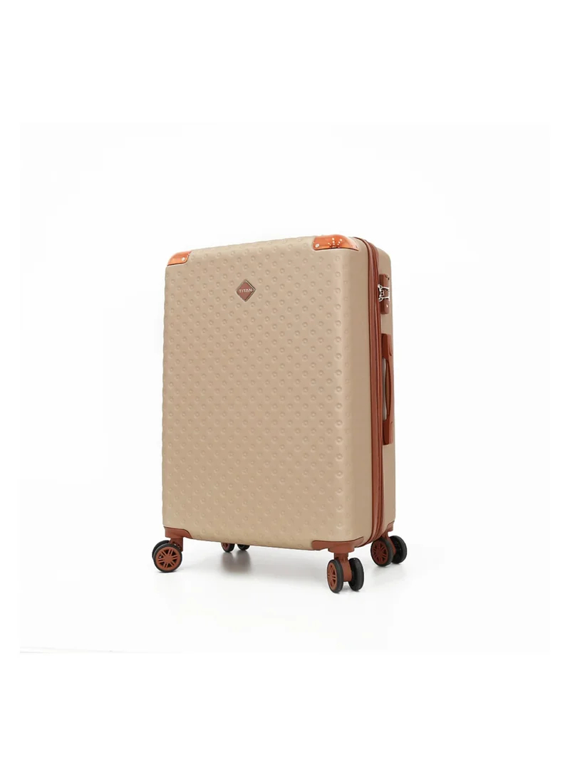 تيتان Hardshell Luggage Trolley Bag 3 Pieces Set With Beauty Case,Champagne (BC-12",S-20",M-24",L-28")