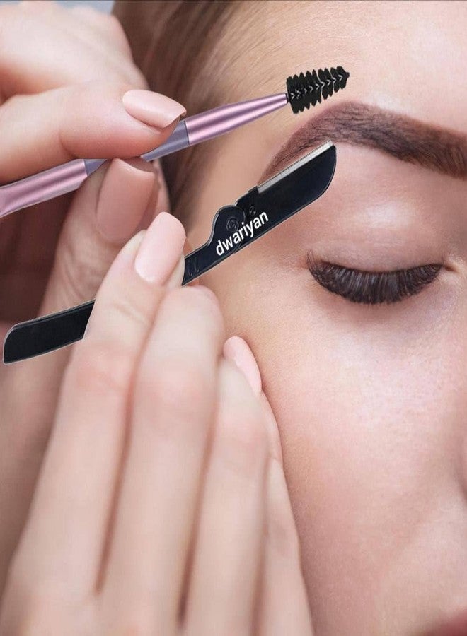 Dwariyan SPARKAN Eyebrow Stamp Shaping Stencil Kit - Waterproof Eyebrow Pomade with 1 Double-End Brush, Sponge Applicator, Razor & Reusable Stencil Stickers - Long-Lasting Brow Makeup for Women - Image 4