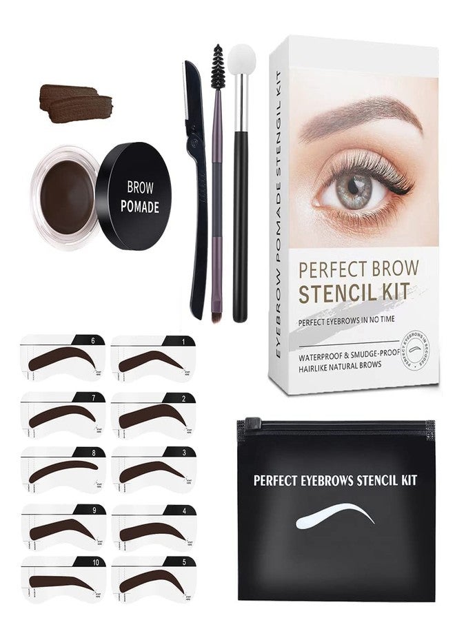 Dwariyan SPARKAN Eyebrow Stamp Shaping Stencil Kit - Waterproof Eyebrow Pomade with 1 Double-End Brush, Sponge Applicator, Razor & Reusable Stencil Stickers - Long-Lasting Brow Makeup for Women - Image 1
