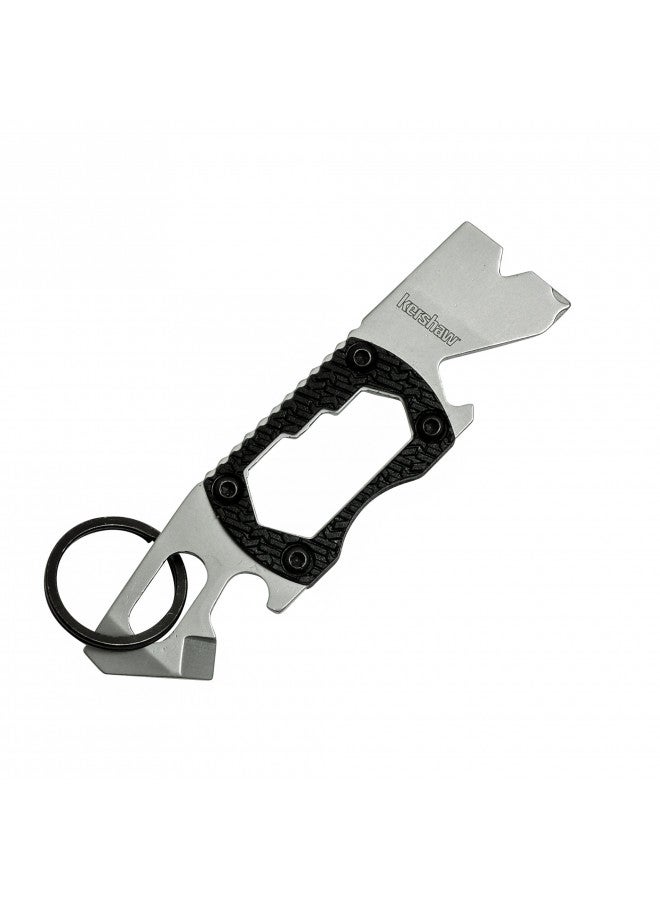 Kershaw Kershaw PT-2 Compact Keychain Pry Tool (8810X); Features Bottle Opener, Two Screwdriver Tips, Pry Bar, Wire Scraper, Three Hex Drives; Made of 8Cr13MoV Stainless Steel; 0.8 OZ, 3.75 In. Overall Length 