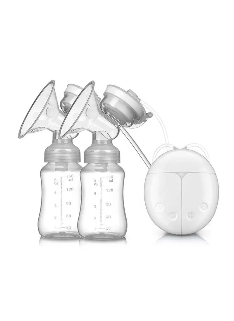 DEAL HUNT DEAL HUNT Double Electric Breast Pump, BPA-Free, Portable USB-Powered Dual Pump with Adjustable Suction & Massage, Anti-Backflow Design, Quiet & Lightweight, 2 x 150ml Milk Bottles  - Image 1