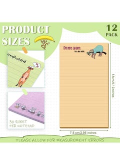 Hotop Hotop 12 Pack Funny Notepads for Coworkers Fun Novelty Note Pad Humor Memo Funny Office Supplies 3 x 5 Notepads for Office Teacher Adult Work Gifts Supplies, 30 Sheets Per Pad (Cute Animals)  - Image 2