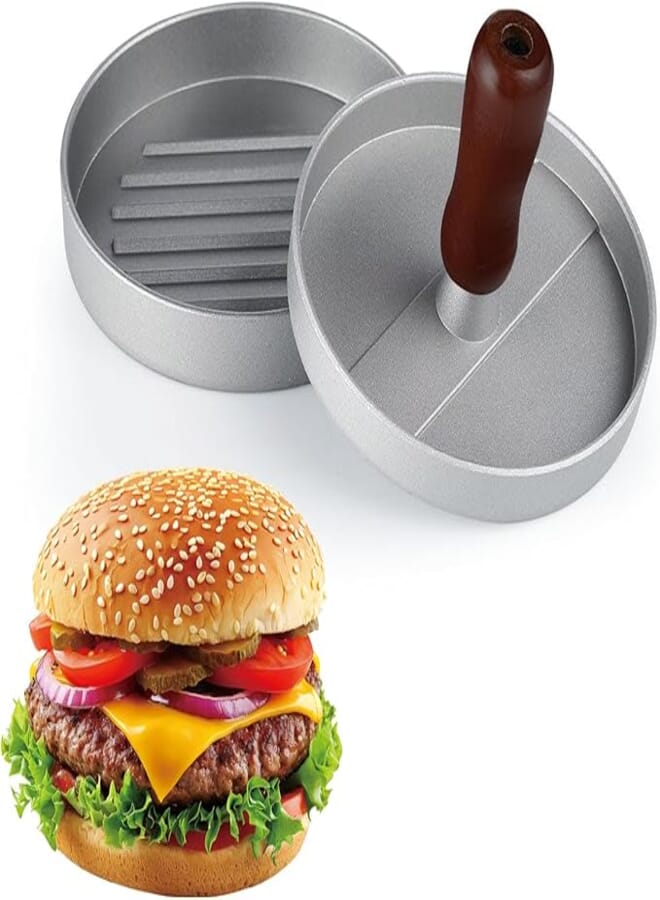 AEX Non Stick Burger Press | Hamburger Press Patty Maker Grill BBQ Patty Molds Delicious Homemade Burgers Maker for Making Stuffed Pocket Burgers Kit