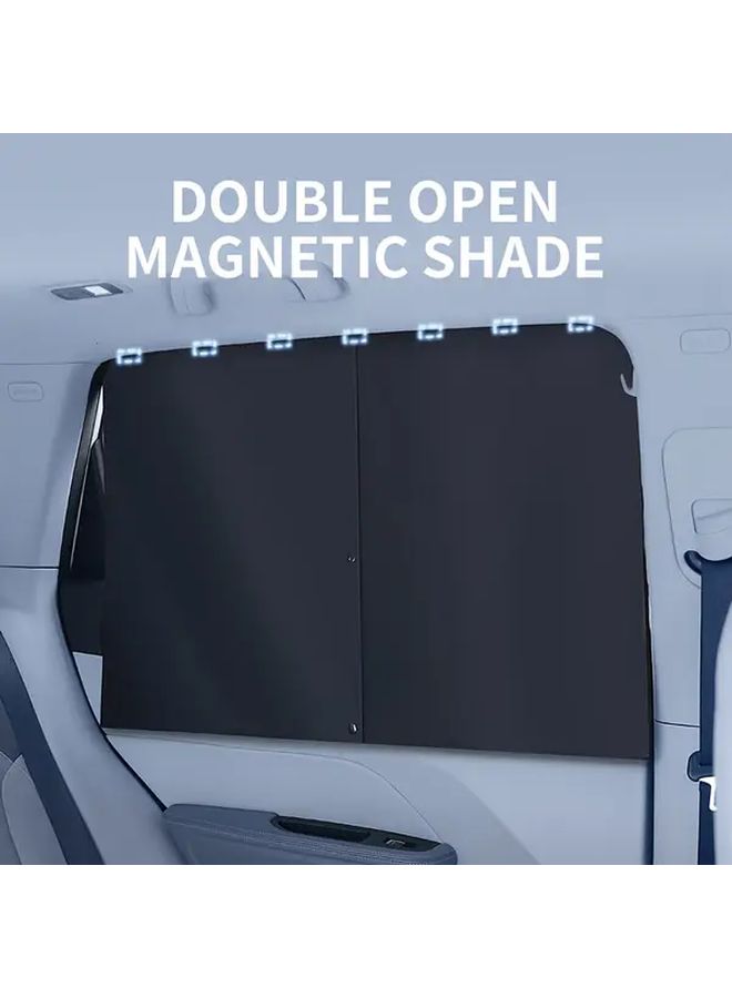 Double Layer Magnetic Car Sunshade Thermal Insulating UV Resistant Black 2pcs - Image 3