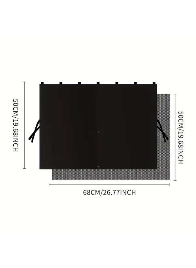 Double Layer Magnetic Car Sunshade Thermal Insulating UV Resistant Black 2pcs - Image 2