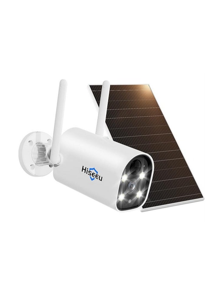 Hiseeu - Hiseeu 10CH 4K NVR with 4 Wireless Security Camera System Outdoor Indoor, AI Human Detection, 2-Way Audio, 4MP Solar Powered Cameras with Color Night Vision, IP66 Waterproof, 1TB Hard Drive preinstalled - Image 1