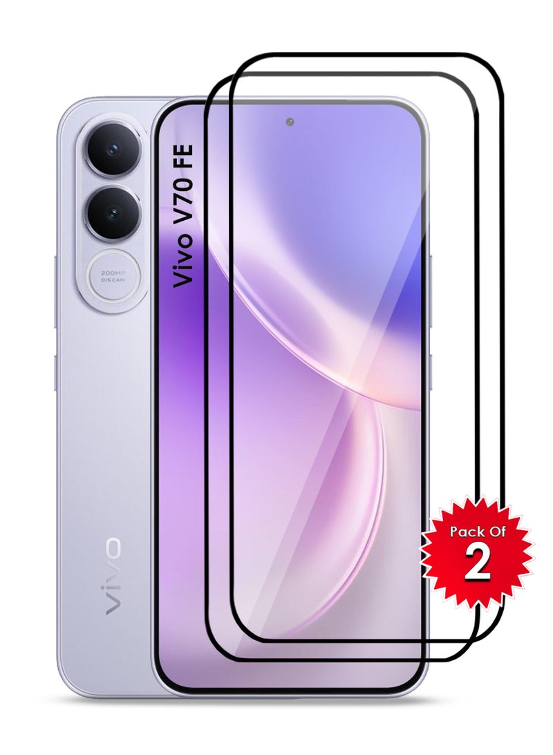 JOMILA Vivo V70 FE 5G Screen Protector 2 Pack - Premium Full Screen Tempered Glass For Vivo V70 FE 5G , High Transparency, Delicate Touch, Anti-Explosion, Smooth Arc Edges, Easy Installation - Image 1