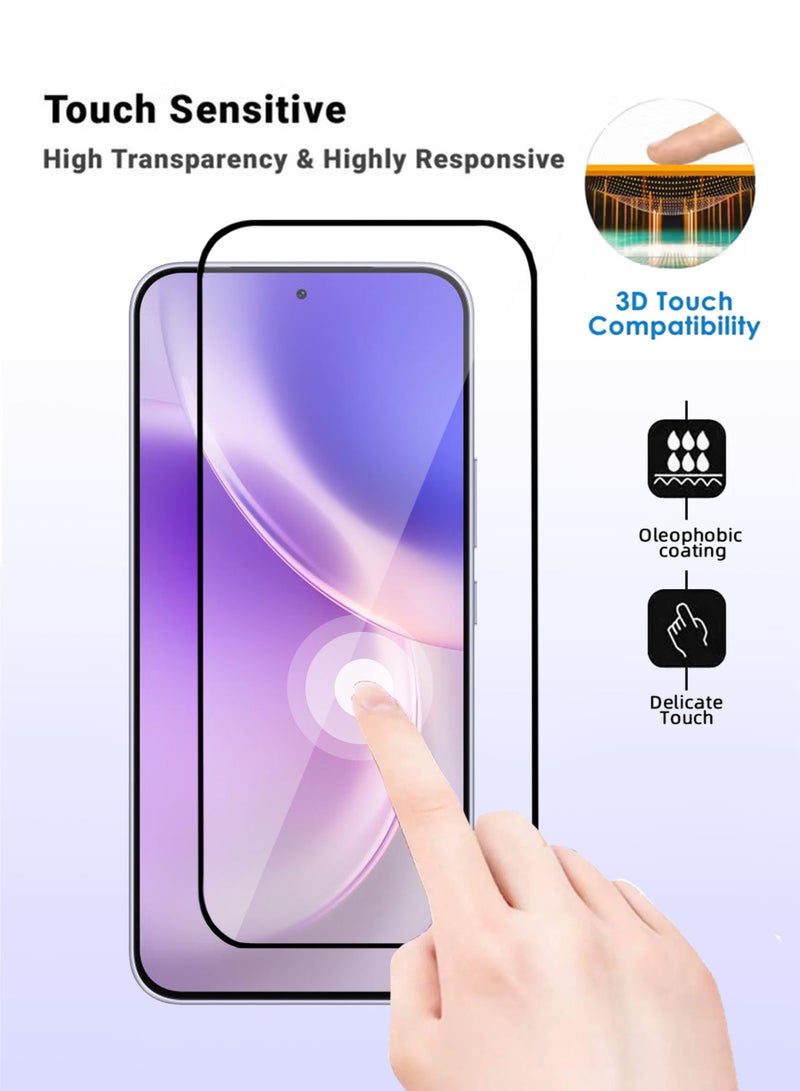 JOMILA Vivo V70 FE 5G Screen Protector 2 Pack - Premium Full Screen Tempered Glass For Vivo V70 FE 5G , High Transparency, Delicate Touch, Anti-Explosion, Smooth Arc Edges, Easy Installation - Image 4