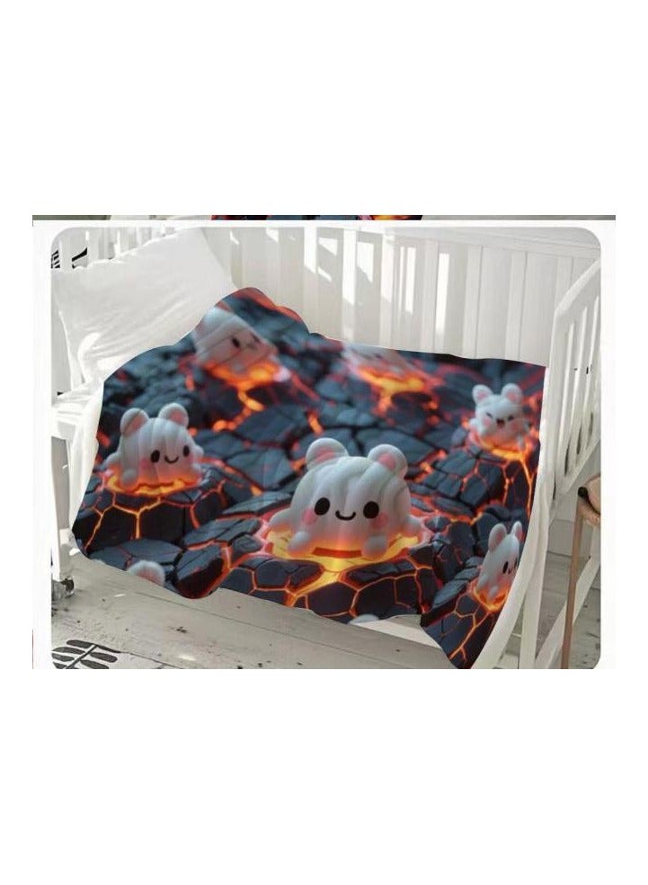 general Children's or student cartoon flannel thin blanket (warm and comfortable, suitable for sleep, games) 100cm*150cm - Image 1