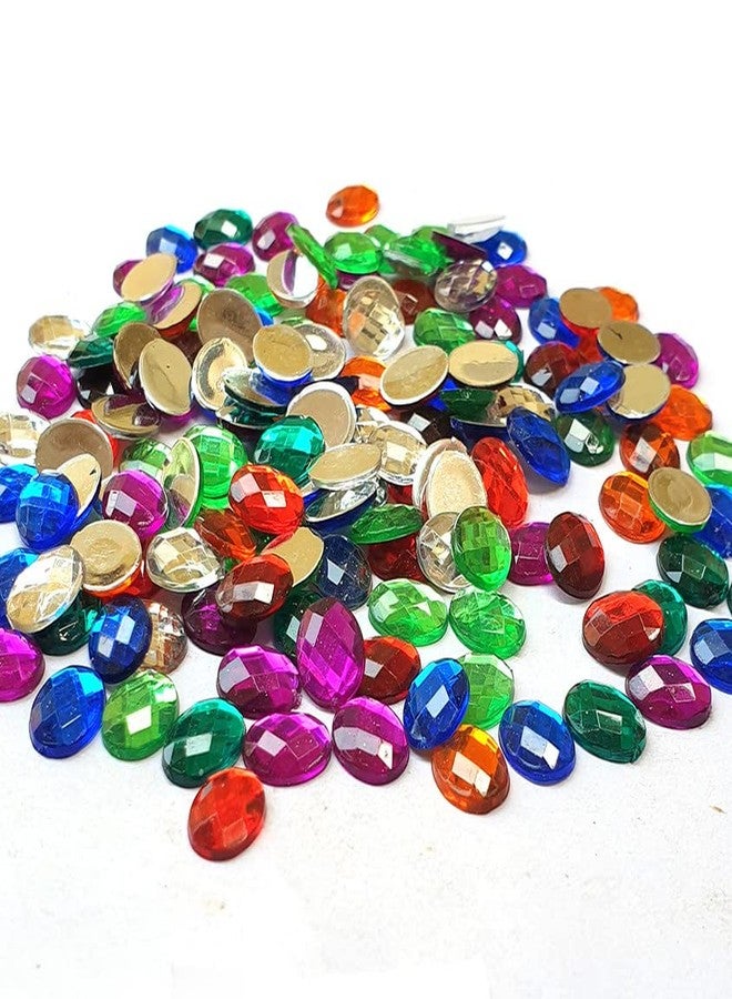 JPM Beads Hematite Black Finish Rhinestones Mix Color Oval Shape 8x10mm Size 720 Pieces Pack