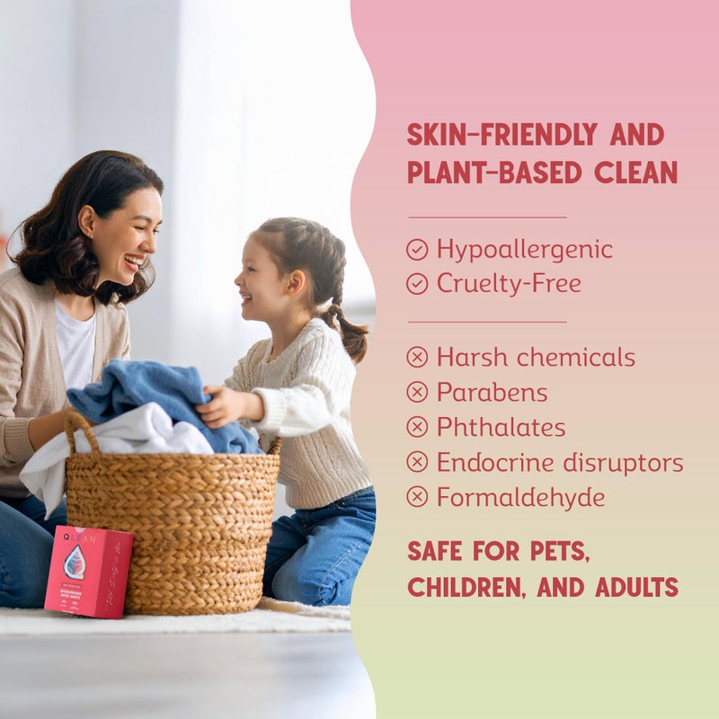 QLEAN Dryer Sheets | Natural Fabric Softener & Removes Static Cling | Vegan Laundry Softener | Soft, Fresh Laundry, Perfect for Clothes and Beddings - 120 Loads (Ruby Sunset Bliss) - Image 4