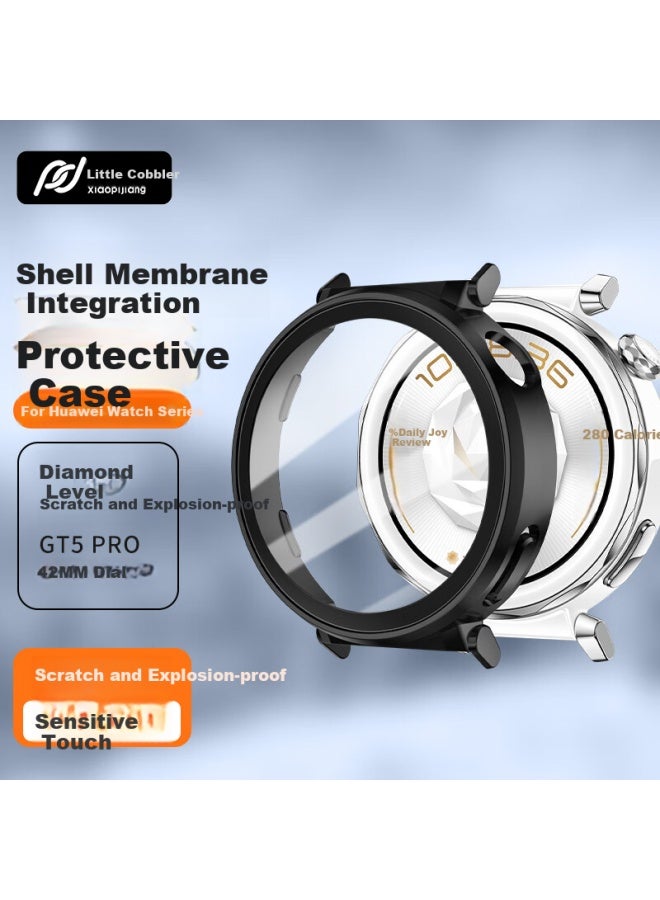 Tinker Xiao Pi Jiang Suitable For Huawei Watch Gt5 Pro Protective Case Tempered Film High Definition Touch-sensitive Watch Gt5 Pro Protective Film Case Integrated Female Watch Case 42mm Dial - Image 1