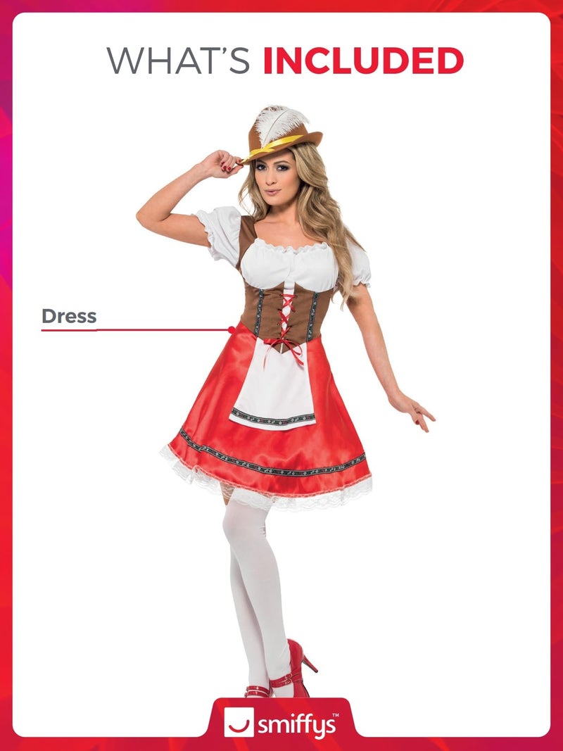 Smiffys Bavarian Wench Costume, White/Red, 30092X1 - Image 2