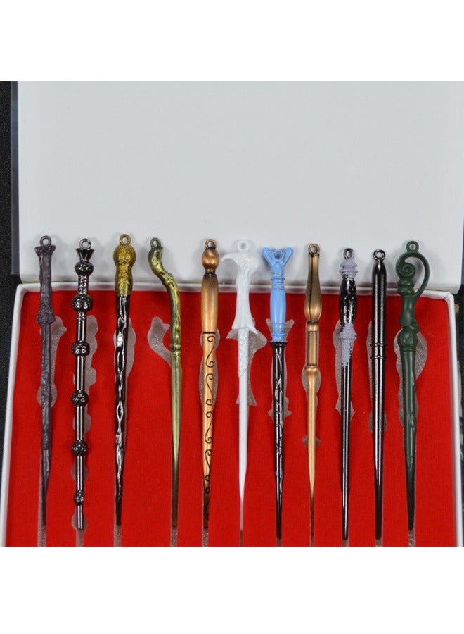 13-Piece Harri Potter Magic Wand Set Kit With Necklace Keychain - Image 2