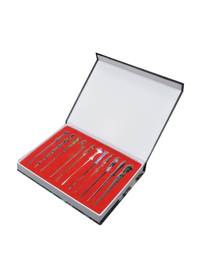 13-Piece Harri Potter Magic Wand Set Kit With Necklace Keychain - Image 3