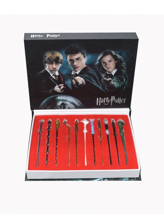 13-Piece Harri Potter Magic Wand Set Kit With Necklace Keychain - Image 5