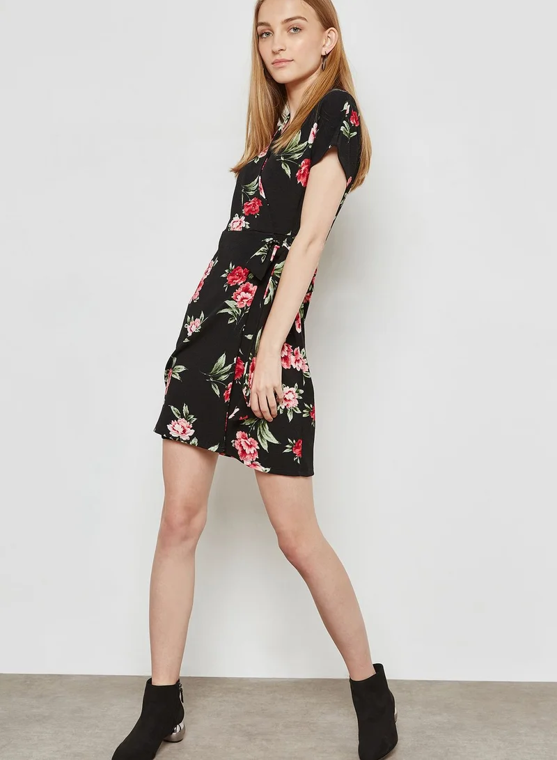 DOROTHY PERKINS Rose Print Wrap Dress