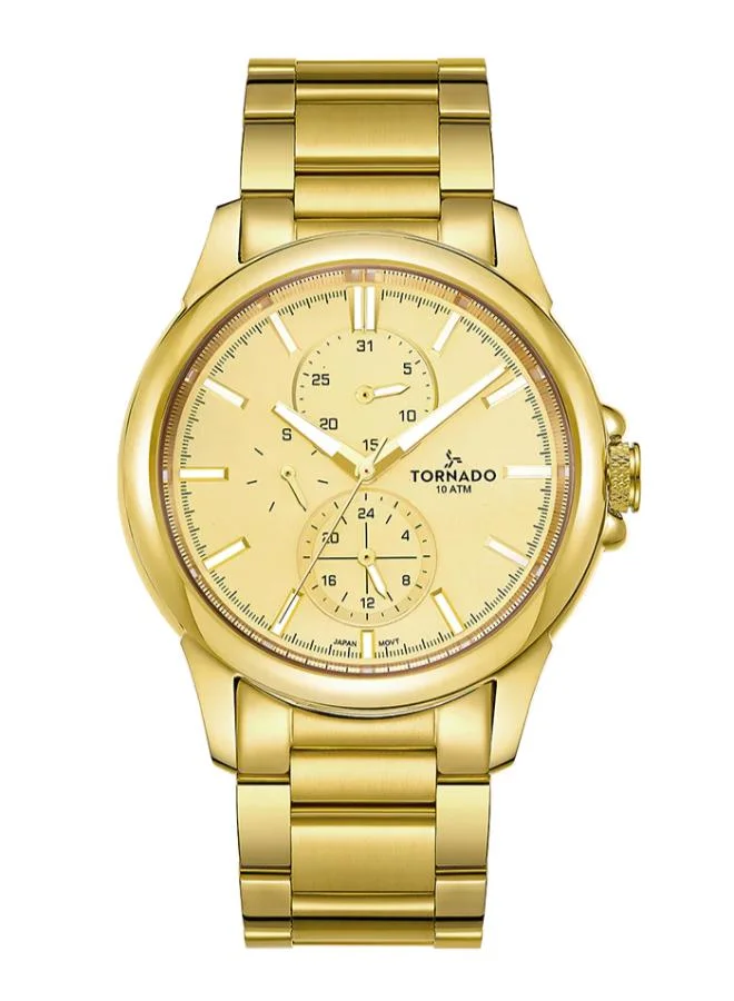 TORNADO Men's Stainless Steel Multi Function Watch T6107-GBGC - 45 mm