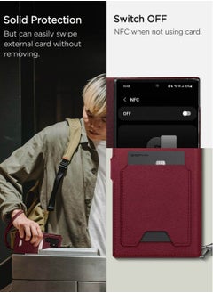 Spigen حافظة محفظة S Plus لهاتف Samsung Galaxy S23 Ultra Folio [7 فتحات للبطاقات + حجرة للنقود] - عنابي  - Image 4
