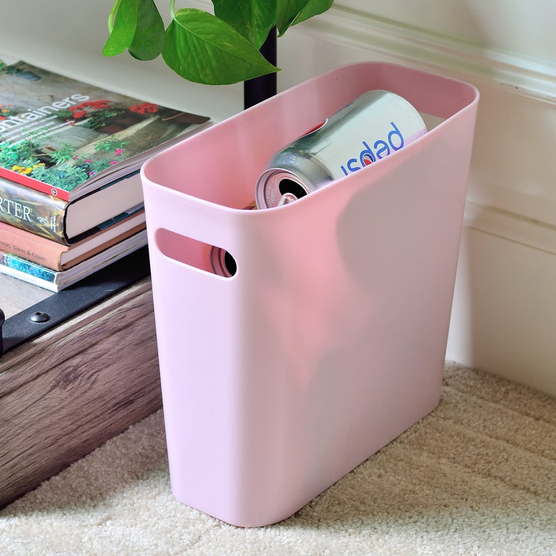 Youngever 1.5 Gallon Slim Trash Can, Plastic Garbage Container Bin, Small Trash Bin with Handles for Home Office, Living Room, Study Room, Kitchen, Bathroom (1 Pack Pink) - Image 4