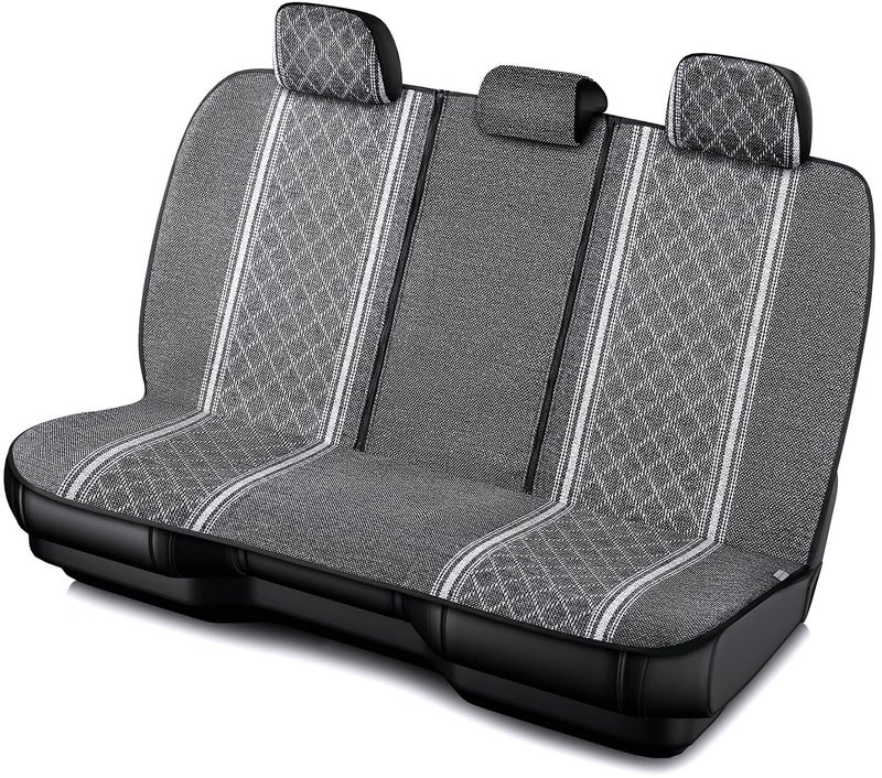 Road Comforts Baja Bench Seat Covers Grey Diamond Rear Blanket Seat Covers - Jacquard Fabric, Airbag Compatible, Universal Fits Car, Truck, SUV, and Vans - Image 2