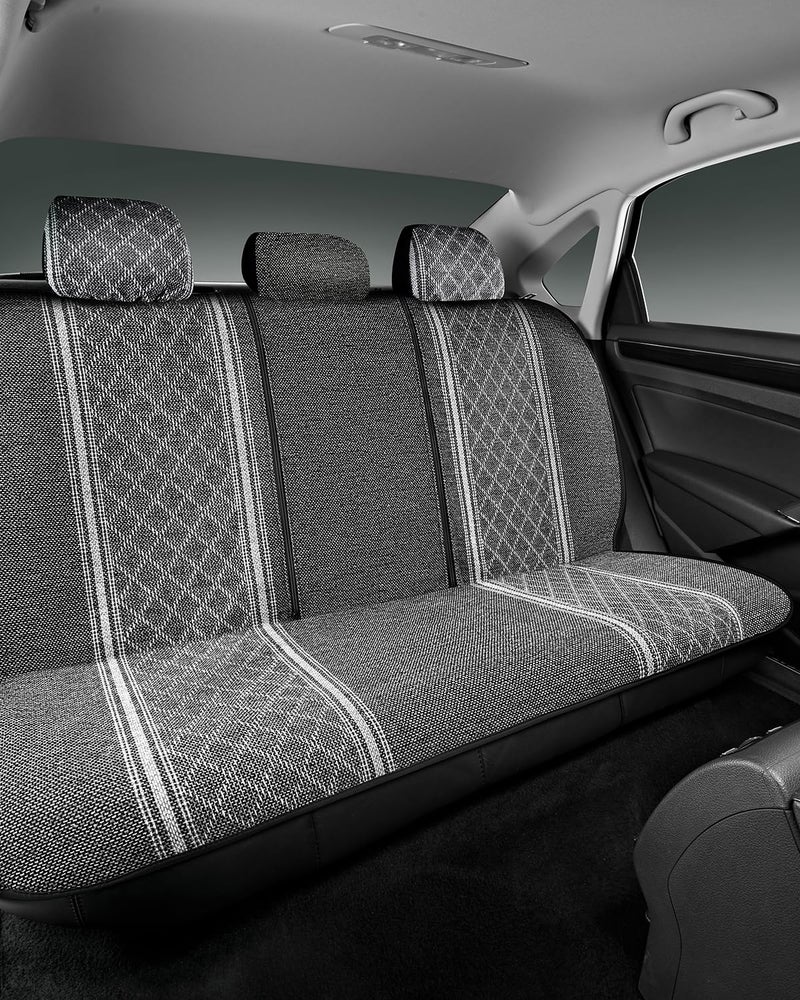 Road Comforts Baja Bench Seat Covers Grey Diamond Rear Blanket Seat Covers - Jacquard Fabric, Airbag Compatible, Universal Fits Car, Truck, SUV, and Vans - Image 1