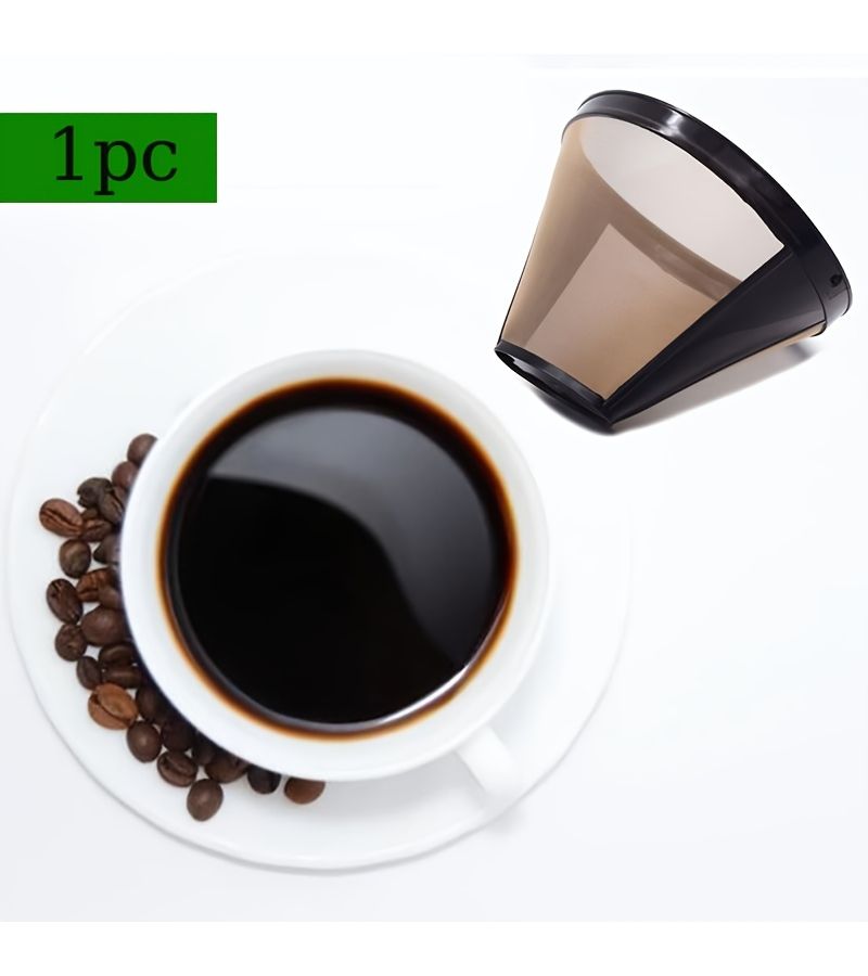 1pc Reusable Stainless Steel Coffee Filter for Home and Office - Image 1