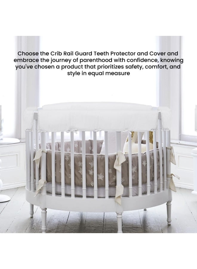 Crib Rail Guard Teeth Protector & Cover - Designed to Protect Baby’s Teeth | Fits Most Full Size Crib (Doesn’t Fit Mini Crib) | Soft Material Easy to Use, Clean, Durable  (White) - Image 2