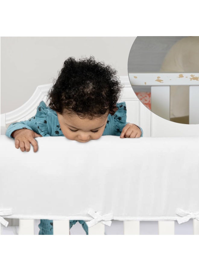 Crib Rail Guard Teeth Protector & Cover - Designed to Protect Baby’s Teeth | Fits Most Full Size Crib (Doesn’t Fit Mini Crib) | Soft Material Easy to Use, Clean, Durable  (White) - Image 5