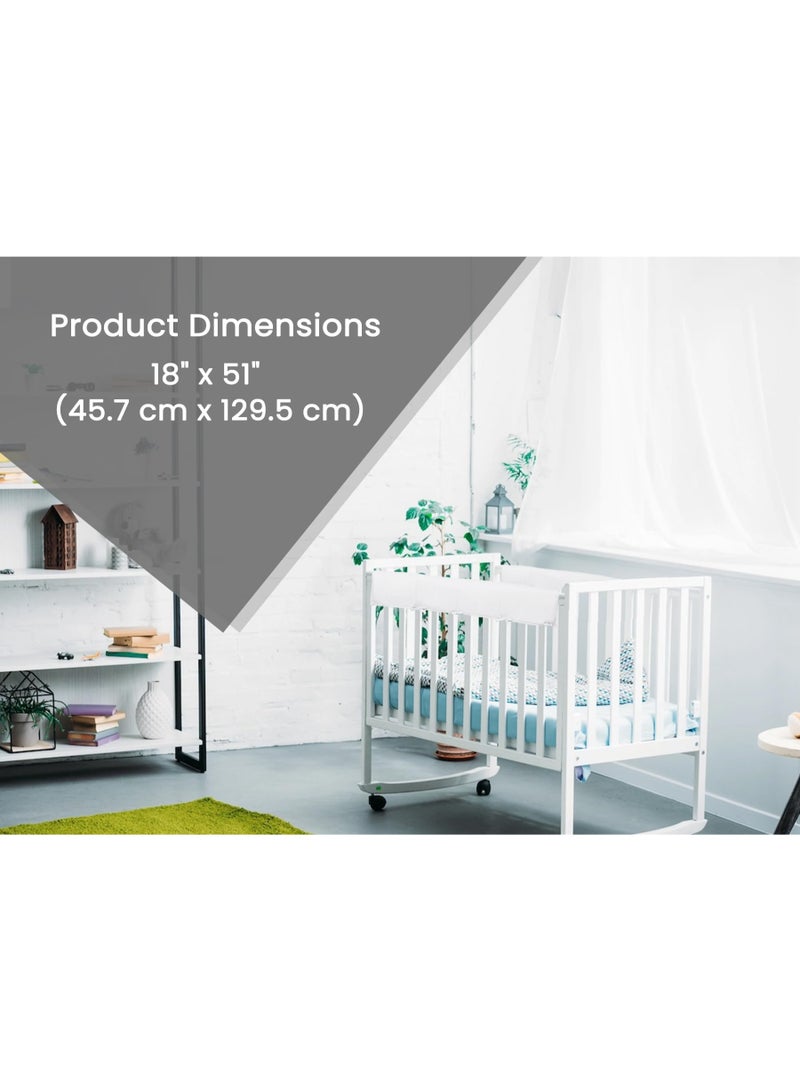 Crib Rail Guard Teeth Protector & Cover - Designed to Protect Baby’s Teeth | Fits Most Full Size Crib (Doesn’t Fit Mini Crib) | Soft Material Easy to Use, Clean, Durable  (White) - Image 3