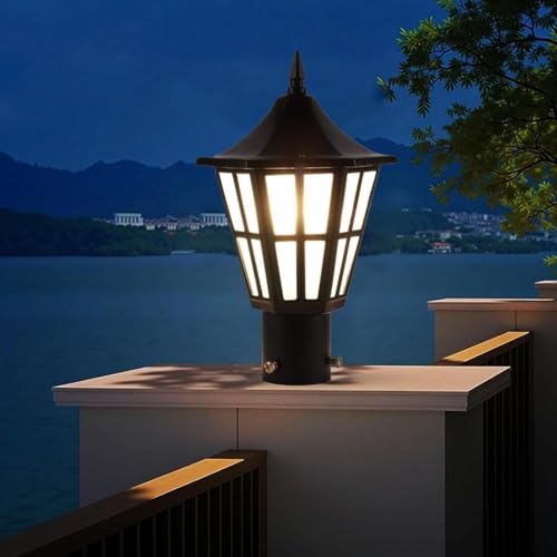 WHITERAY Pillar Mounted Post Light Flower Pattern Outdoor Main Gate Light Fixture Perfect for Boundary Walls, Driveway Gates, Patio, Pathway, Fence & Home Entrances (Without Bulb) - Image 1