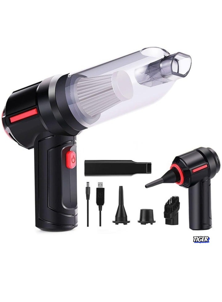 TIGER مكنسة كهربائية صغيرة بدون سلك – مكنسة محمولة خفيفة الوزن مع شفط 8000PA، قابلة للشحن عبر USB، متعددة الوظائف للاستخدام في المنزل، المكتب، السيارة، وإزالة شعر الحيوانات الأليفة - Image 1