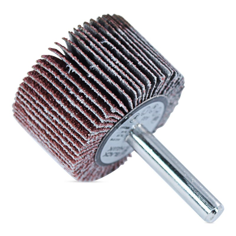 BHA Aluminum Oxide Shank Mounted Flap Wheels, 1-1/2” x 1” x 1/4”, 60 Grit - 5 Pack - Image 2
