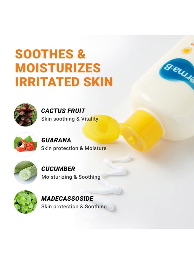 derma b Everyday Sun Block Large Size Sunscreen SPF50+ PA++++ 6.71 Fl Oz, 200ml Fast-Absorbing Lightweight SPF Moisturizer, Facial Body Non-Sticky for Dewy Skin, Korean Protection Lotion - Image 4