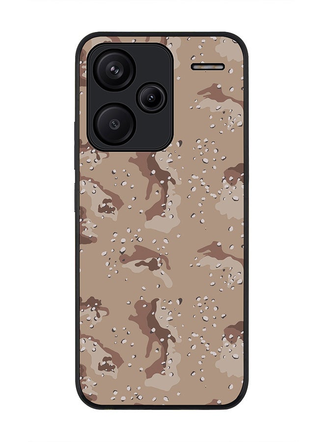 Stylizedd Rugged Black Edge Case for Xiaomi Redmi Note 13 Pro Plus, Slim fit Case Flexible Anti Drop TPU Gel Thin Cover -  Desert Storm Camo - Image 1