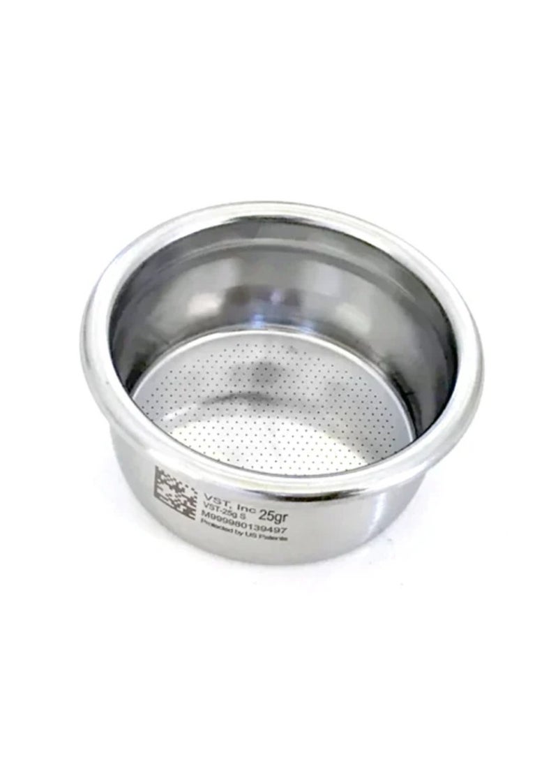 VST Ridge-less Precision Filter Baskets for 58mm Portafilter, 25g - Made of Stainless Steel - Image 1