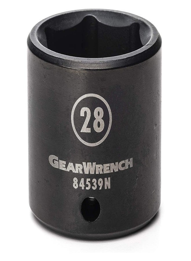 GEARWRENCH 1/2" Drive 6 Pt. Standard Impact Socket, 28mm - 84539N - Image 1