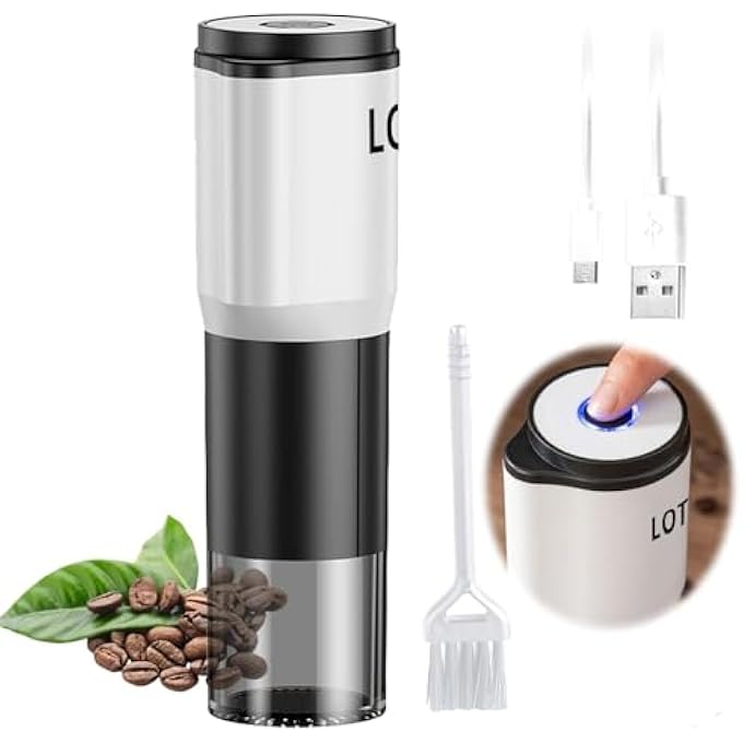 Azonee Electric Coffee Grinder Portable Coffee Bean Grinder Stainless Steel Conical Burr With Adjustable Setting Fine To Coarse Faster Grinding For Office Camping - Image 1