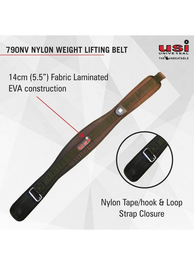 USI Universal Weight Lifting Belt, 790NV Fabric laminated EVA construction Support Nylon Weight Belt for Deadlift, Squat & Weightlifting for Men & Women (4 Inch, Black, Size S) - Image 2