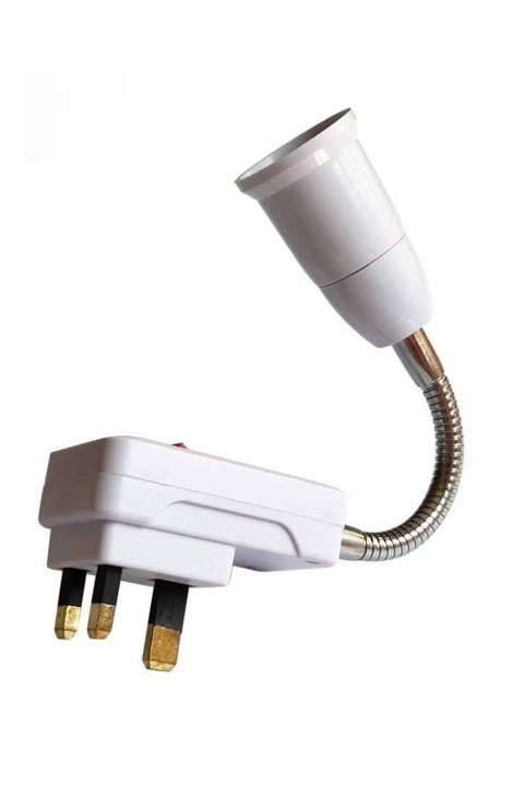 13A British Switch Lamp Holder British Standard Plug British Universal Extended Lamp Holder, E27 Screw Mouth Middle East Switch Lamp Control Switch, White