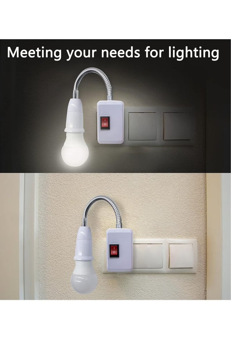 13A British Switch Lamp Holder British Standard Plug British Universal Extended Lamp Holder, E27 Screw Mouth Middle East Switch Lamp Control Switch, White - Image 2