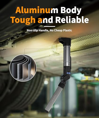 HOTLIGH Work Light Rechargeable - 800 Lumens Work Light with Multifunctional Foldable Design, 2200 mAh Magnetic Flashlight, 3 Lighting Modes Mechanic Flashlight for Car Repairing/Emergency, 2 Pack - Image 3