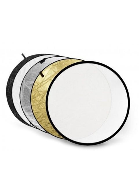 5-In-1 Round Collapsible Multi Disc Light Reflector 110centimeter Multicolour