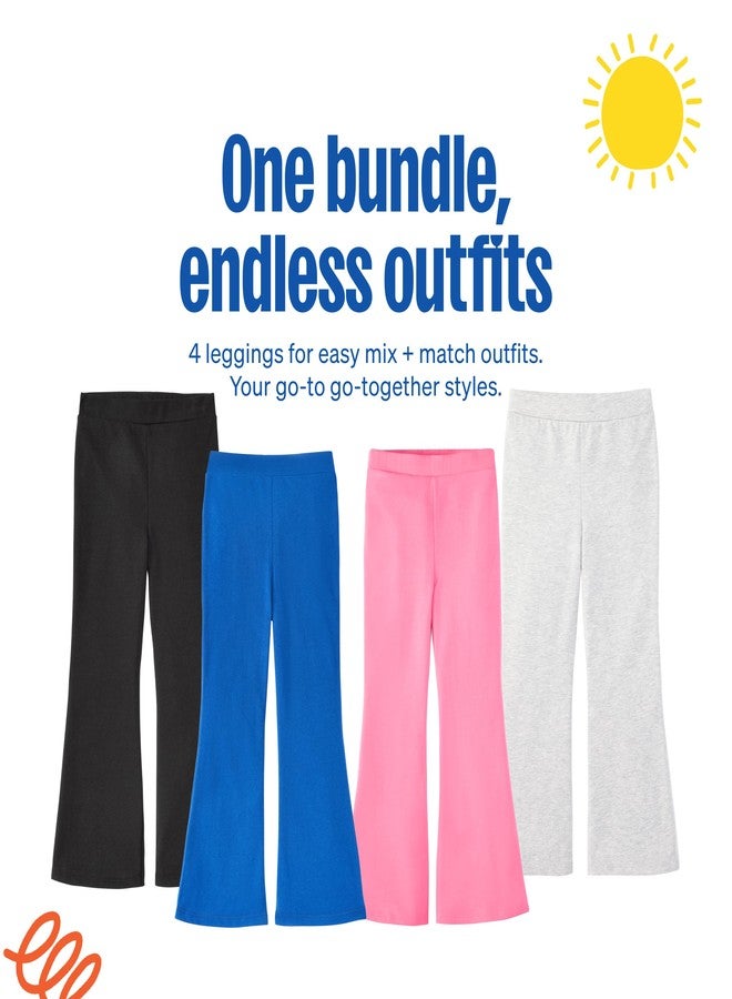 Garanimals Baby & Toddler Girl Solid Flare Bottoms - Machine-Washable Kid's Clothes - Size 4T - Black, Navy Blue, Light Grey, Pink - 4 Pack - Image 4