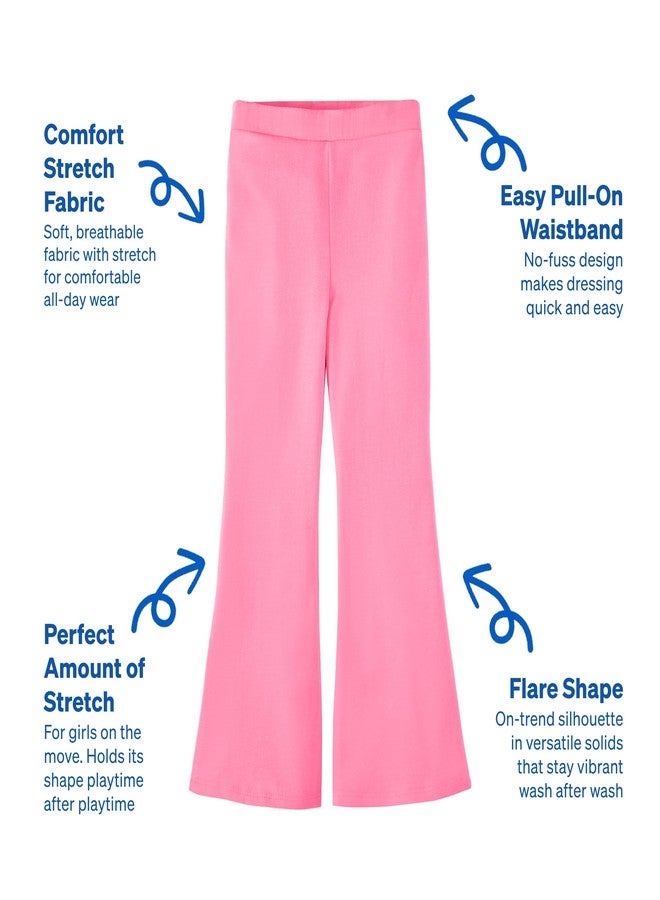 Garanimals Baby & Toddler Girl Solid Flare Bottoms - Machine-Washable Kid's Clothes - Size 4T - Black, Navy Blue, Light Grey, Pink - 4 Pack - Image 3