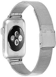 Compatible with Apple Watch Band 38mm 40mm , Stainless Steel Mesh Loop Replacement Metal Bands Strap Wristband with Adjustable Buckle for iWatch Series 5/4/3/2/1 (Silver, 38mm/40mm)