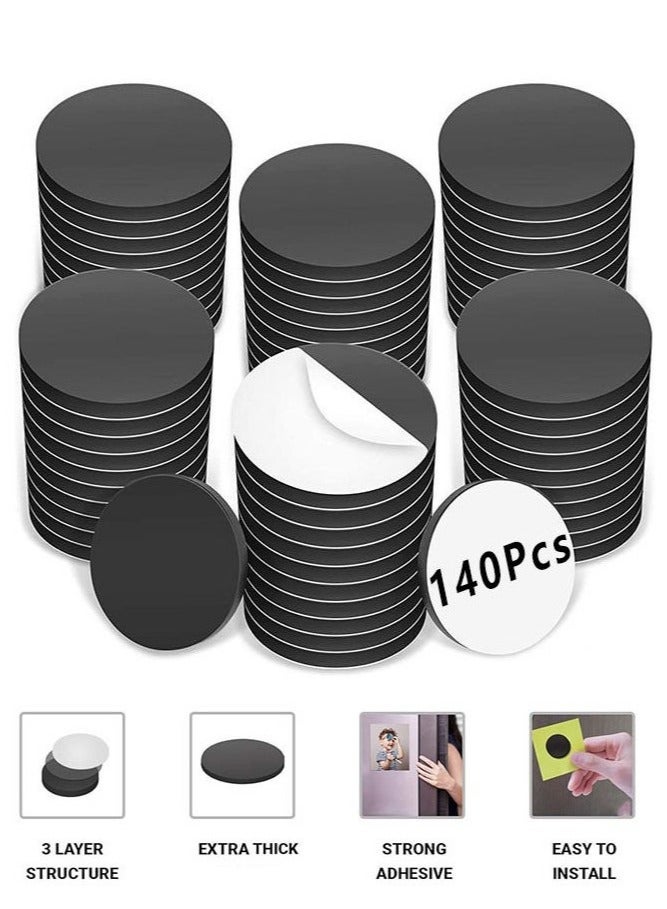 140 Pieces Adhesive Magnetic Discs, Round Magnetic Discs with Adhesive Backing for Crafts, Peel And Stick Magnetic Circles, Magnetic Discs are Great to use at Home, Office, School And More - Image 1