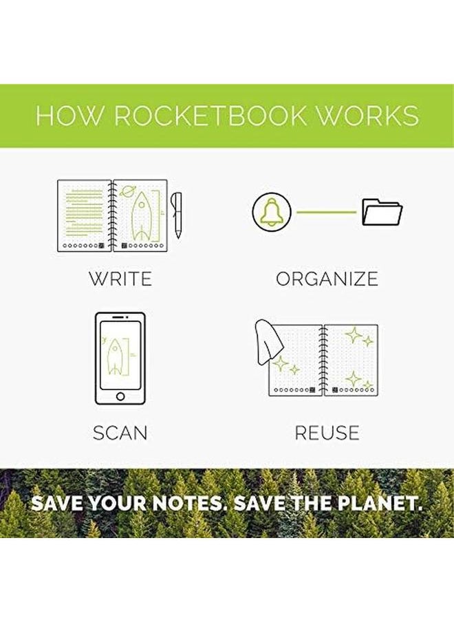 Rocketbook - Smart Reusable Notebook Executive Size Panda Planner With Daily Weekly And Monthly Pages Midnight Blue 15.24 Cm X 22.4 Cm - Image 1