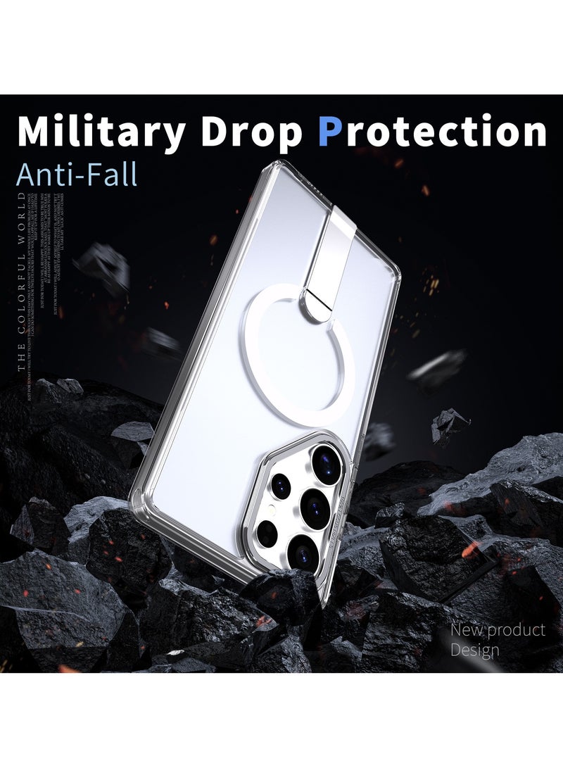 OLYSON Strong Magnetic & Seamless Stand for Samsung Galaxy S25 Ultra Case, Fit for MagSafe, Mil-Grade Drop Protection, Adjustable Kickstand for Samsung Galaxy S25 Ultra Case, Slim Clear - Image 3